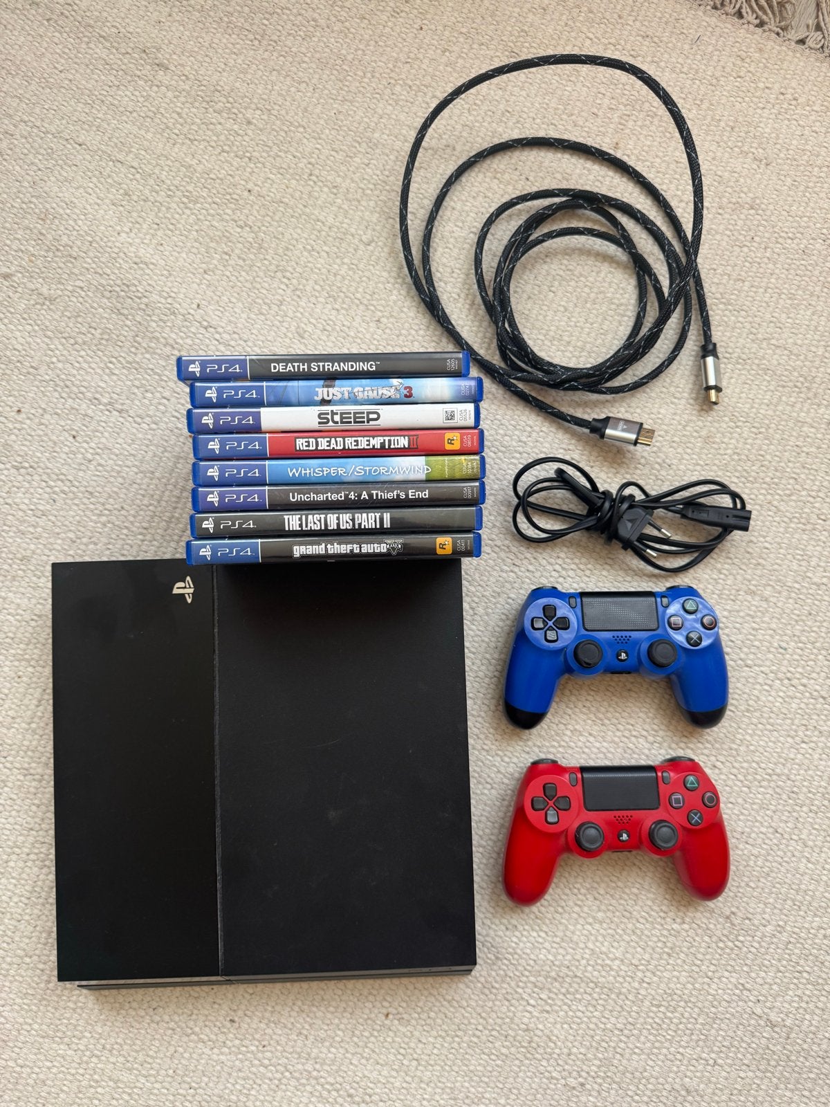 PlayStation 4 (PS4) Cuh-1004a met 2 controllers en 8 games, Spelcomputers en Games, Ophalen, Met 2 controllers, Original, 500 GB