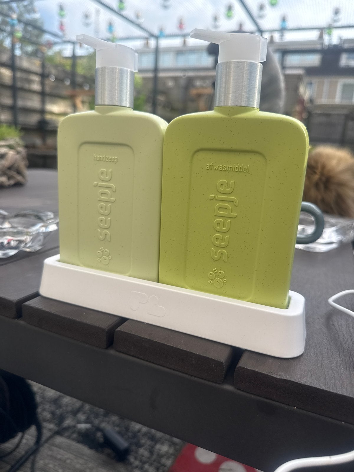 Seepje Handzeep en Afwasmiddel Set met Houder, Ophalen, Kunststof, Zo goed als nieuw, Overige merken