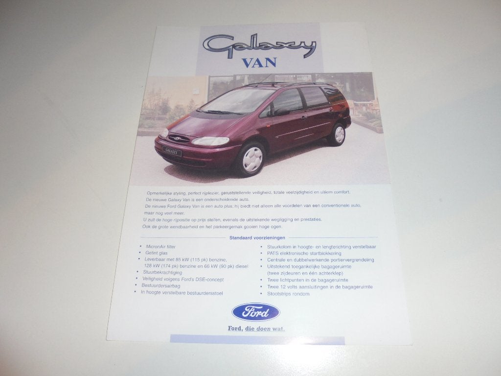 leaflet Ford Galaxy Van, Ophalen of Verzenden, Zo goed als nieuw, Ford