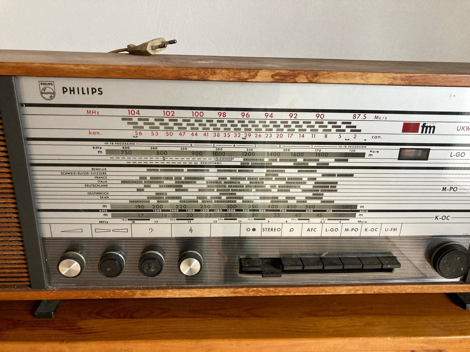 Vintage Philips Radio - Klassieke Houten Wereldontvanger, Ophalen, Gebruikt, Wereldontvanger