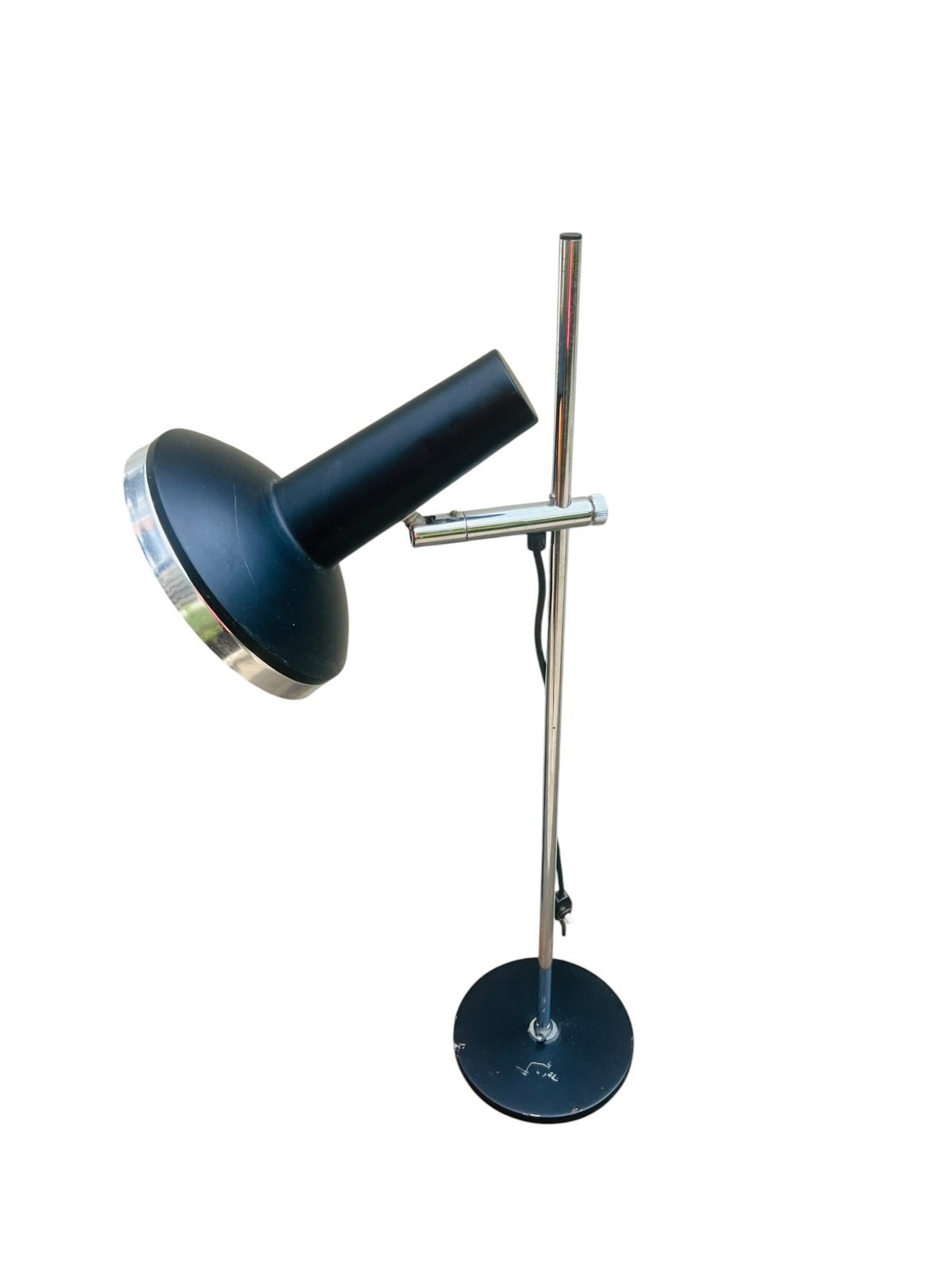 Toffe vintage metalen bureaulamp | tafellamp zwart jaren 60, Huis en Inrichting, 50 cm, Bureaulamp, Vintage, Met kap