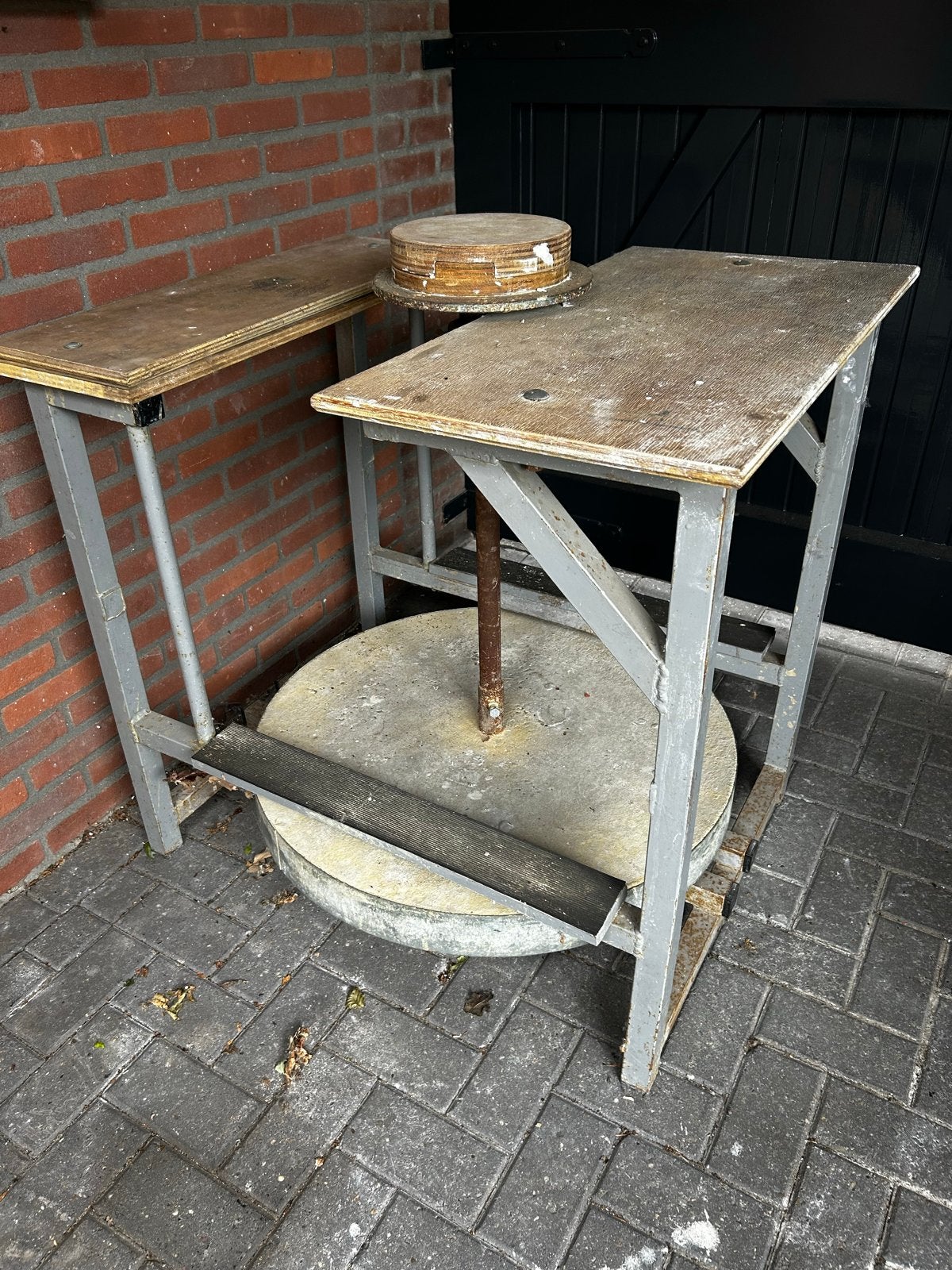Antieke pottenbakkersschijf - Voetwiel, Ophalen, Gebruikt