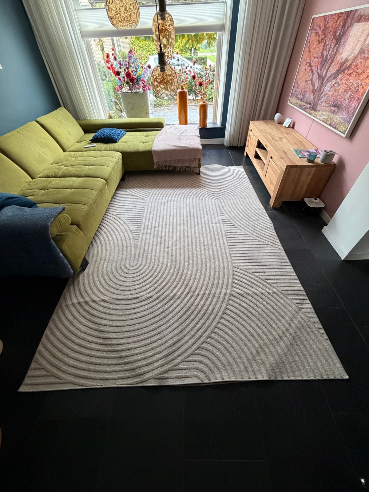 Modern Vloerkleed Nous Living - Crème, 200x290 cm, Ophalen, Zo goed als nieuw, 200 cm of meer, Crème