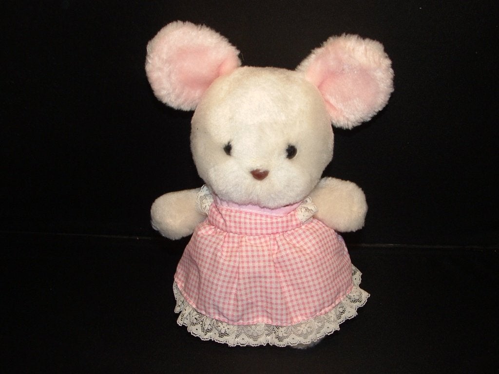 VINTAGE KONIJN PLUCHE WIT MET PLUCHE ROZE BINNENZIJDE, Ophalen of Verzenden, Nieuw, Overige typen