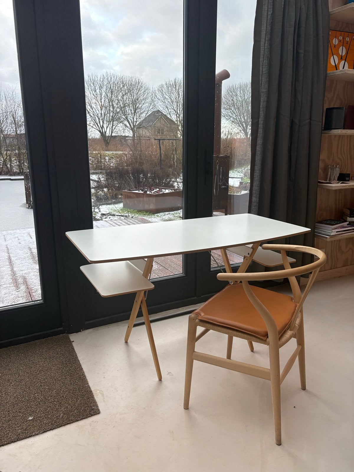 De Padova 'Scrittarello' Bureau - Wit met Houten Onderstel, Ophalen, Zo goed als nieuw