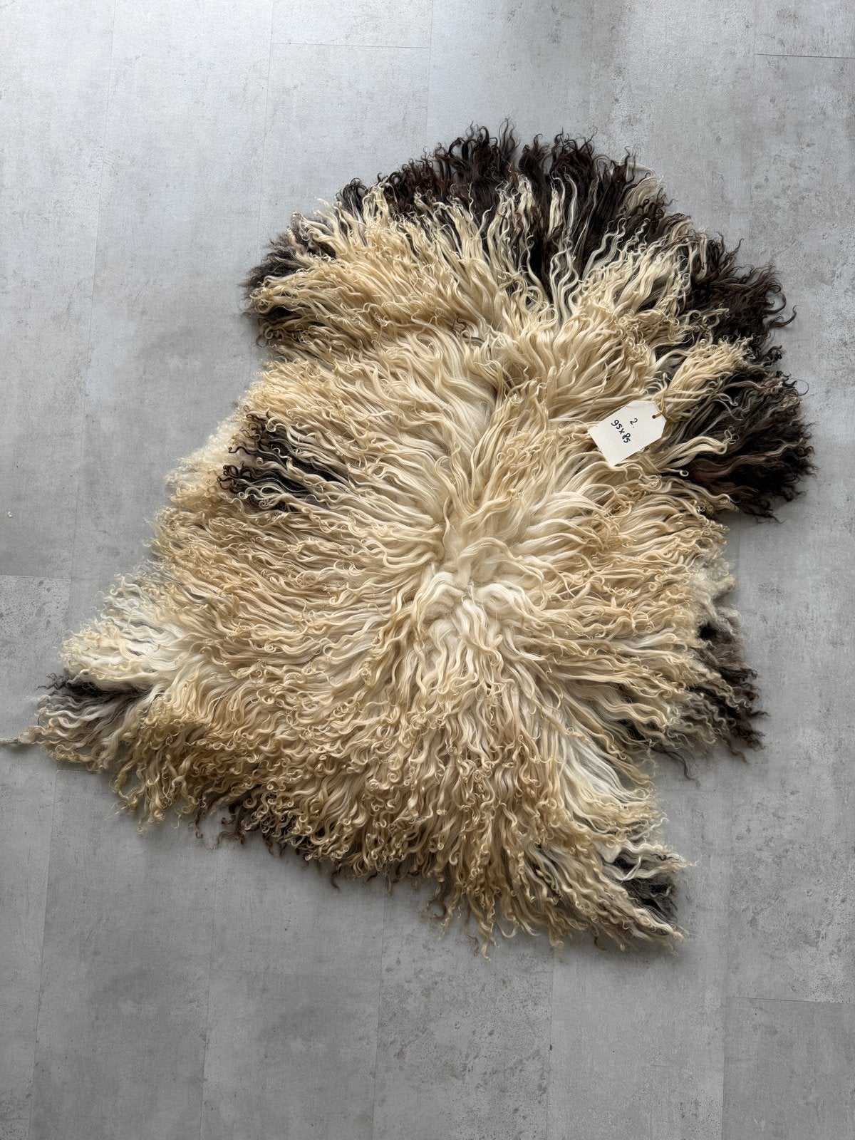 Prachtig schapenvacht, bruin en beige, 95x85 cm, Bruin, Overige vormen, Nieuw, 200 cm of meer