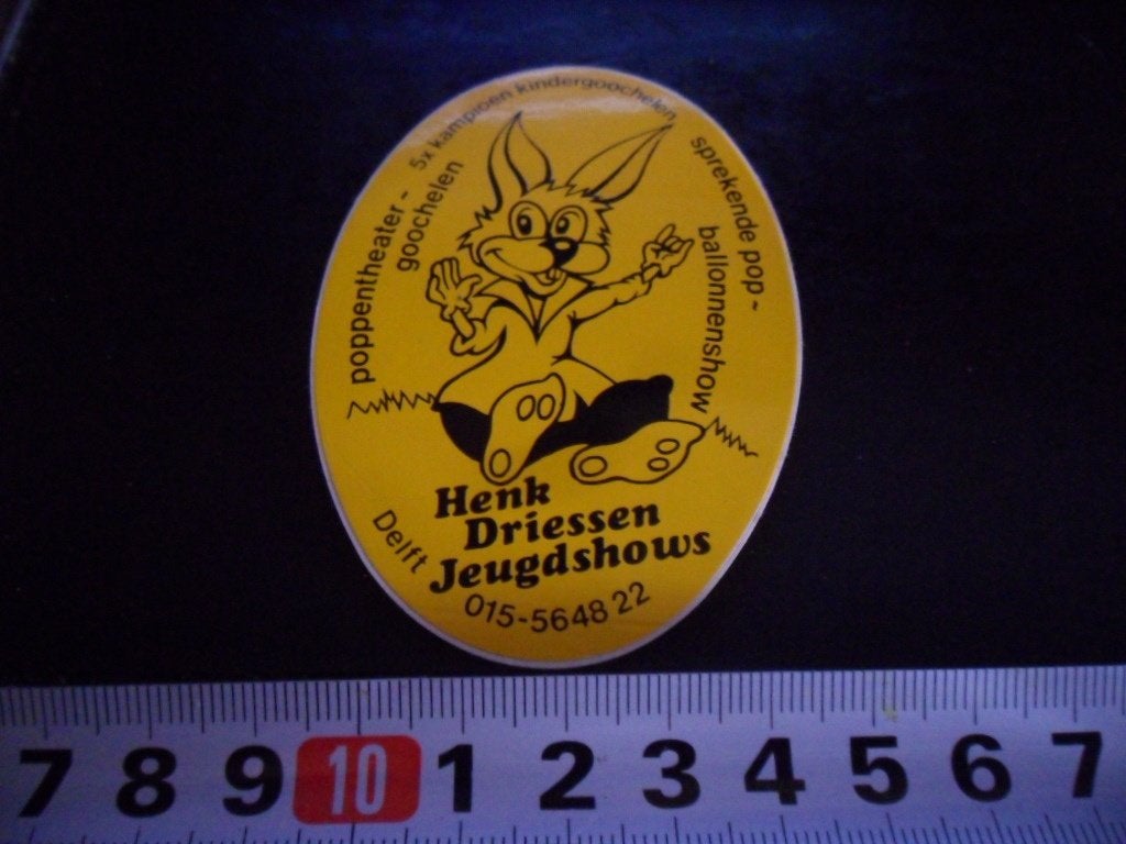 sticker Delft Henk Driessen Jeugdshows  *, Ophalen, Zo goed als nieuw