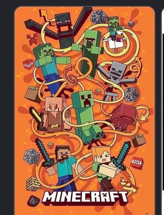 Minecraft poster, Ophalen of Verzenden, Nieuw, Wanddecoratie