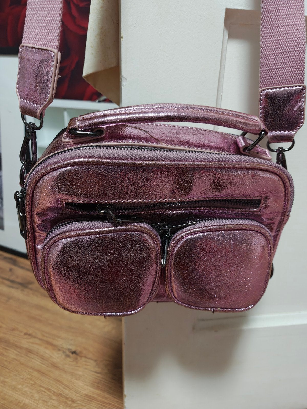 Leuke kleine crossbody van Via Victoria Italy, Ophalen of Verzenden, Zo goed als nieuw, Roze, Overige merken