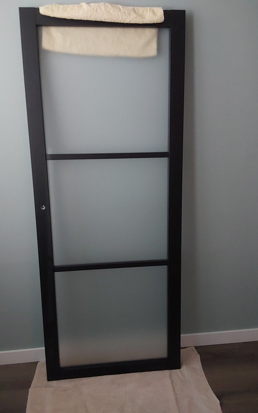Opdekdeur zwart mat glas 2015x780x39 merk arne&bodil, Ophalen, 80 tot 100 cm, Binnendeur, Nieuw