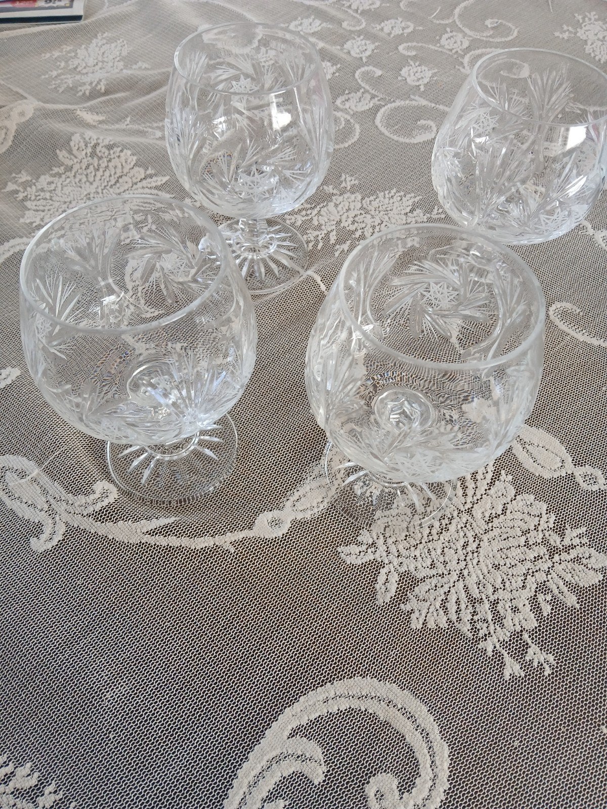 4 Bohemia kristallen wijnglazen, Antiek en Kunst, Antiek | Glas en Kristal, Ophalen of Verzenden