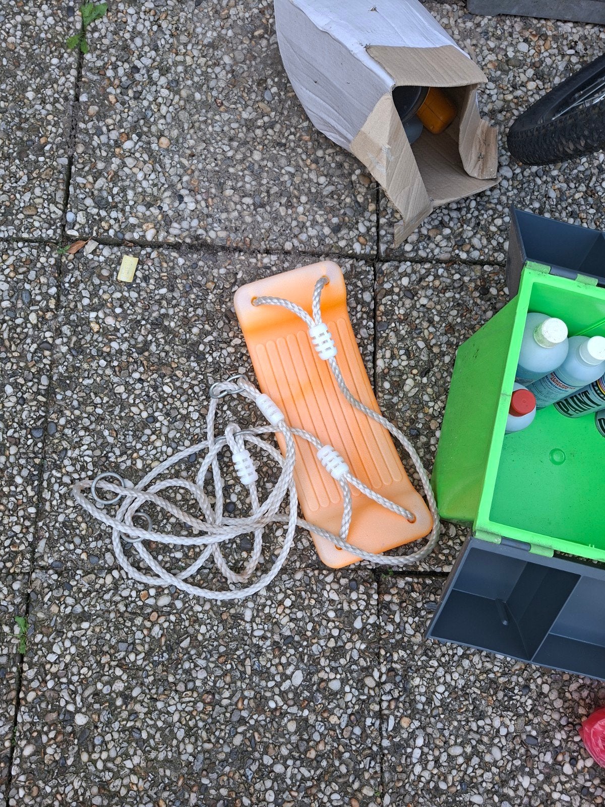 Oranje schommelzitje met touwen - Gebruikt, Ophalen, Gebruikt, Schommel