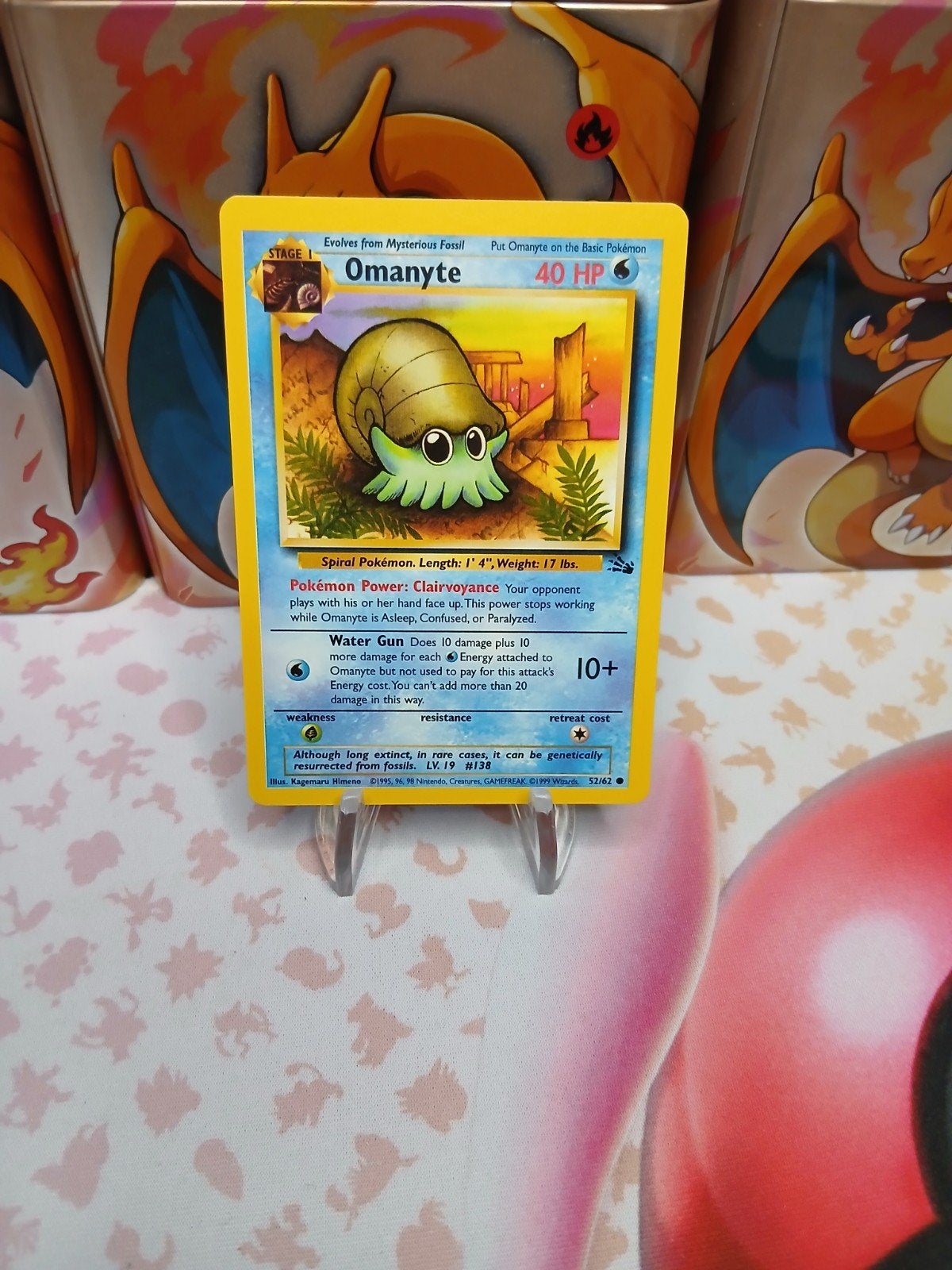 Pokémon Kaart Omanyte 52/62 Fossil Set (Engels), Ophalen of Verzenden, Gebruikt, Losse kaart