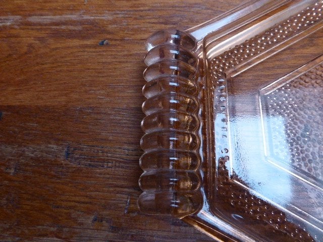 Art deco persglazen dienblad, France, Antiek en Kunst, Antiek | Glas en Kristal, Ophalen of Verzenden