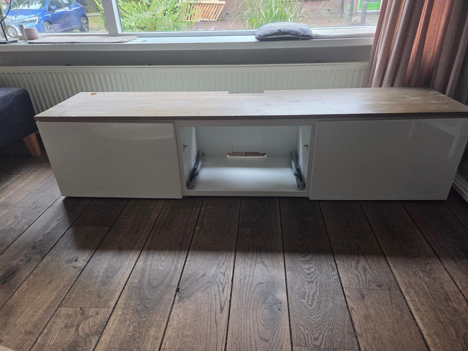 witte besta tv kast 180cm, Huis en Inrichting, Ophalen, Gebruikt, 150 tot 200 cm, Minder dan 100 cm