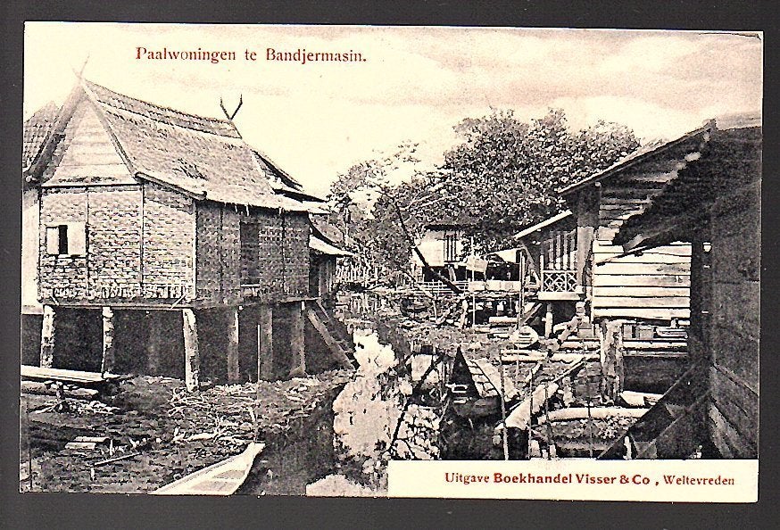 Ned Indië  1910 Paalwoningen in Palembang (21-9), Ophalen of Verzenden, Voor 1920, Buiten Europa