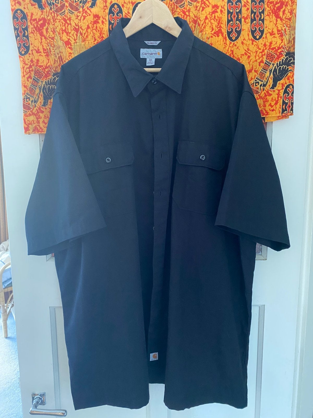 Carhartt Relaxed Fit Short-Sleeve Work Shirt black 3XL, Kleding | Heren, Ophalen of Verzenden, Zo goed als nieuw, Zwart, Overige halswijdtes
