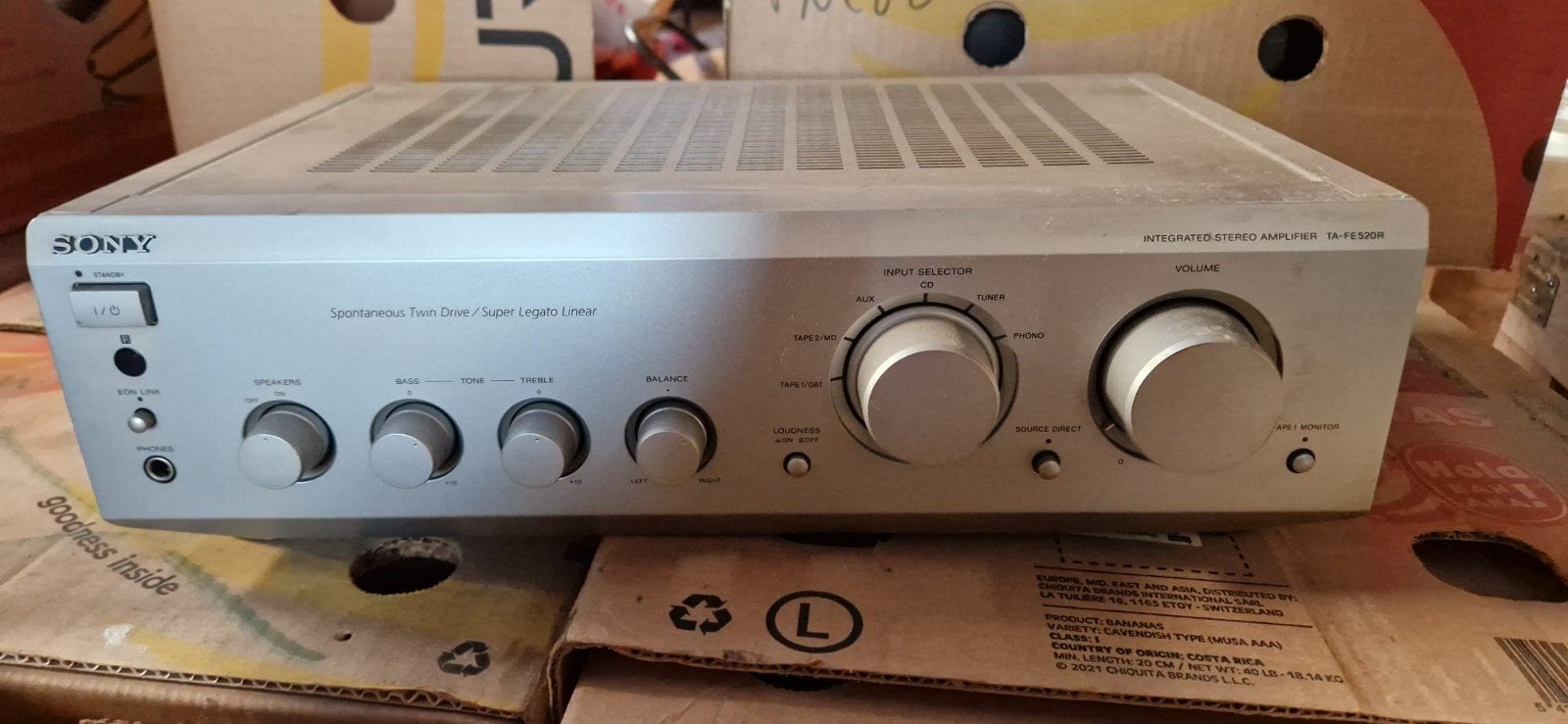 Sony TA-FE520R Geïntegreerde Stereo Versterker, Gebruikt, Ophalen of Verzenden, Sony, 120 watt of meer