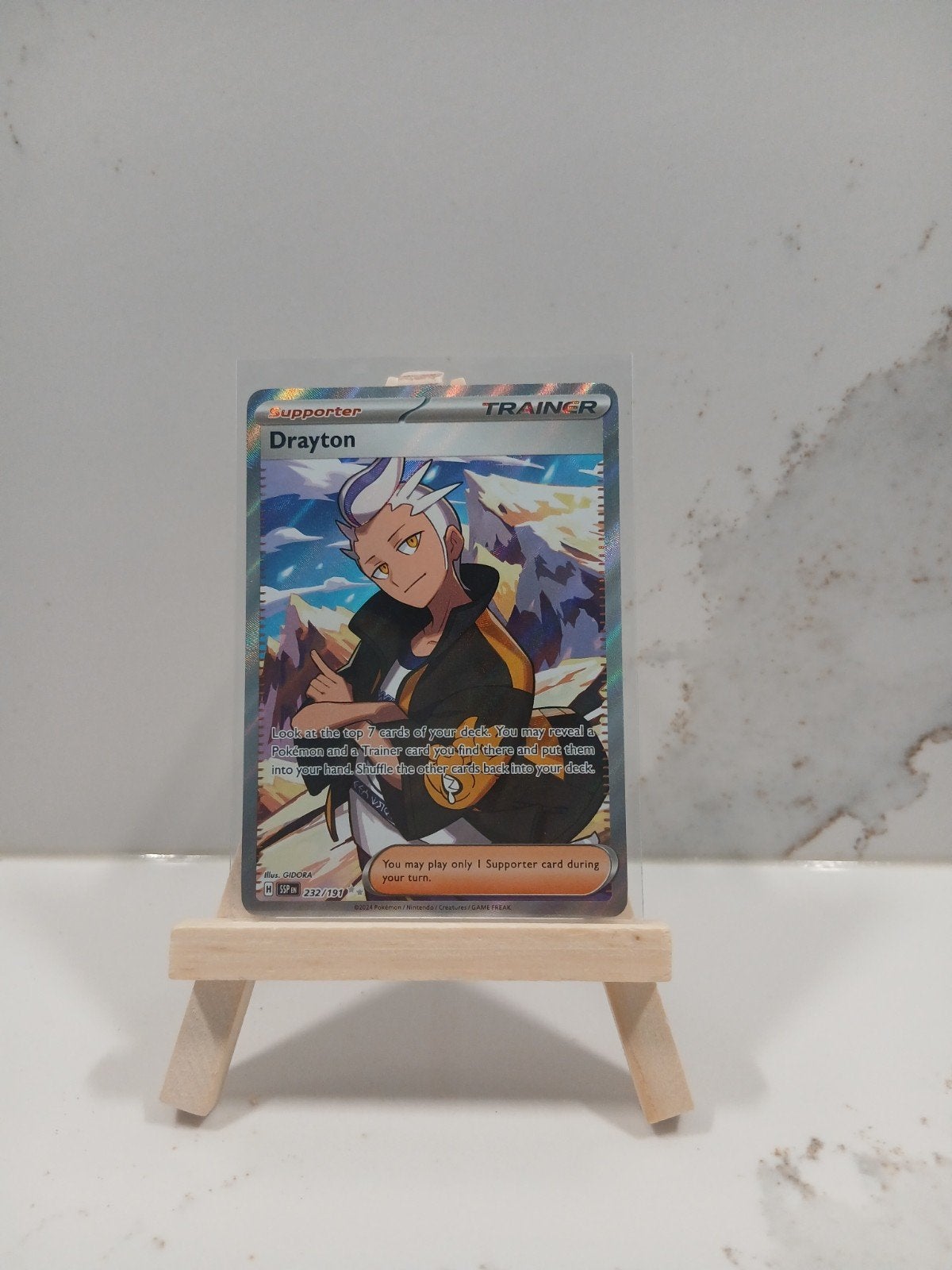 Drayton 232/197 Surging Sparks Pokémon Kaart - Near Mint, Ophalen of Verzenden, Zo goed als nieuw, Losse kaart