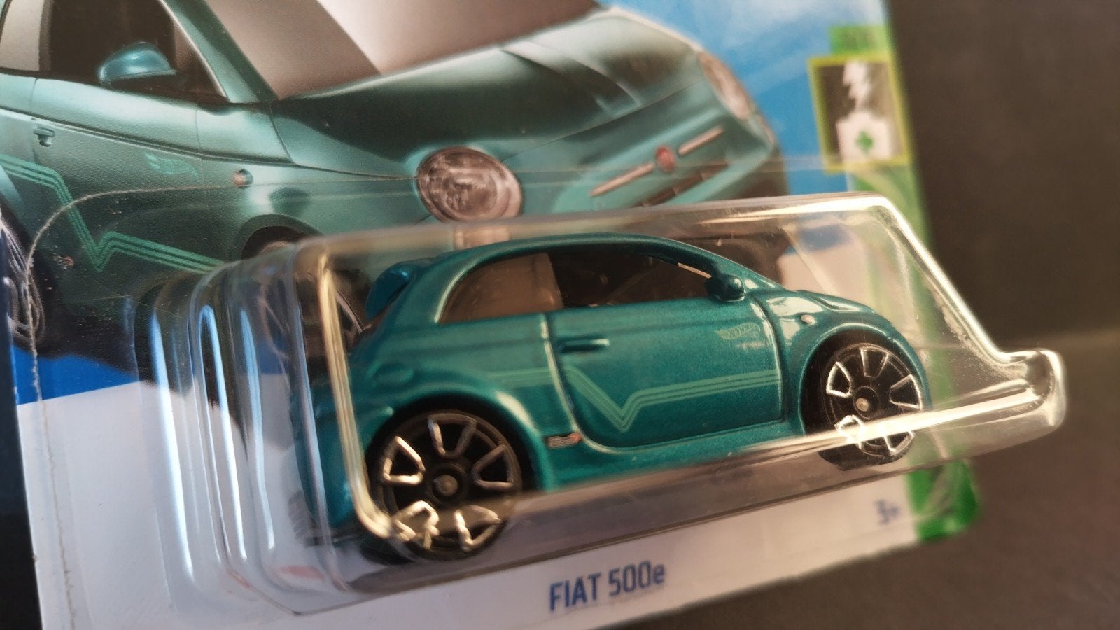 Fiat 500 e Green 1:64 3inch Hotwheels Pol, Auto, Verzenden, ., Nieuw