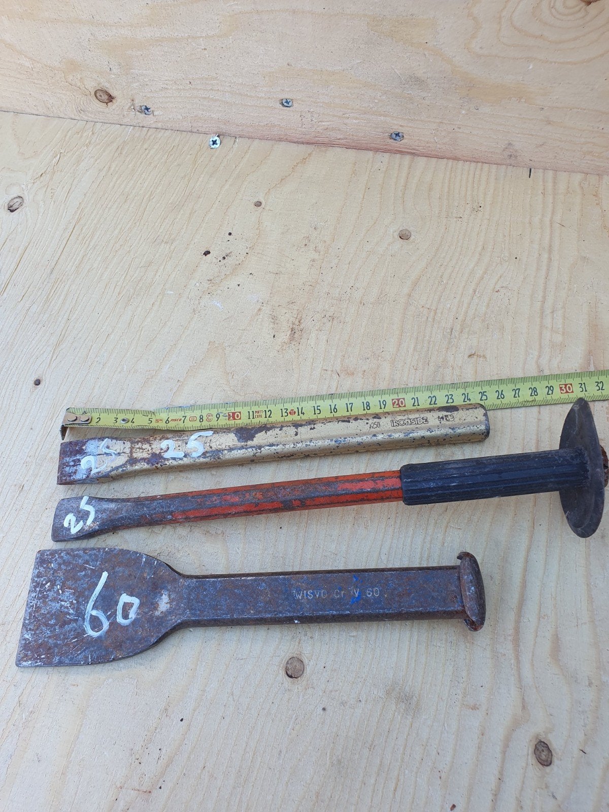 Diverse beitels - set van 3 stuks, Ophalen of Verzenden, Gebruikt, Beitel