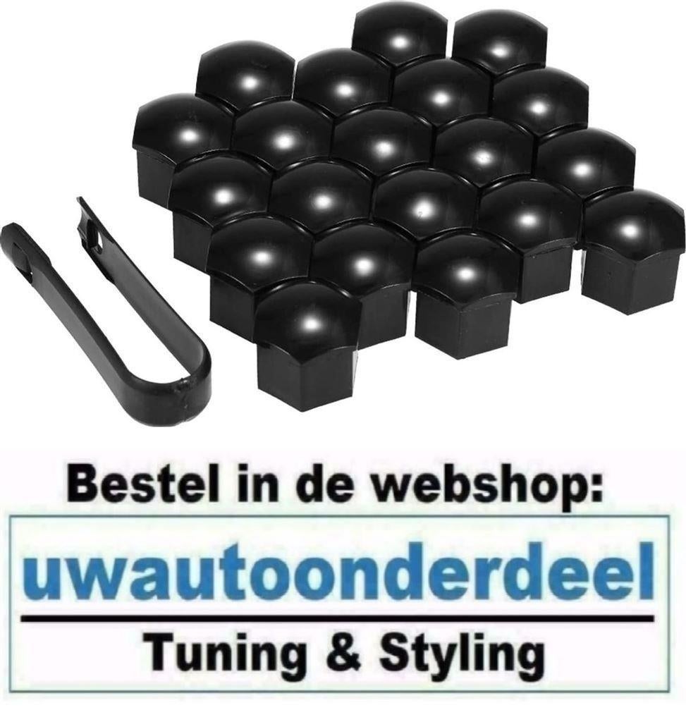 Wielmoerkapjes Zwart 17MM 20 Stuks Met Tweezer, Verzenden, Automotive Parts, A.parts@hotmail.nl, Trasmolenlaan 12 3447 GZ Woerden