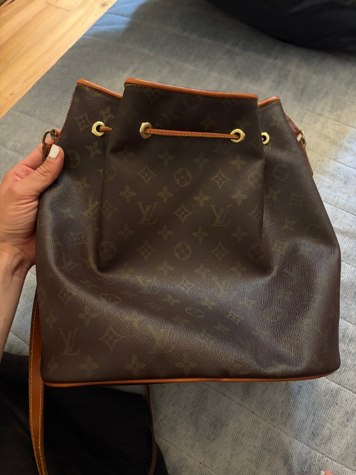 Vintage leather bag brown hobo sac, Ophalen of Verzenden, Gebruikt, Bruin, Handtas