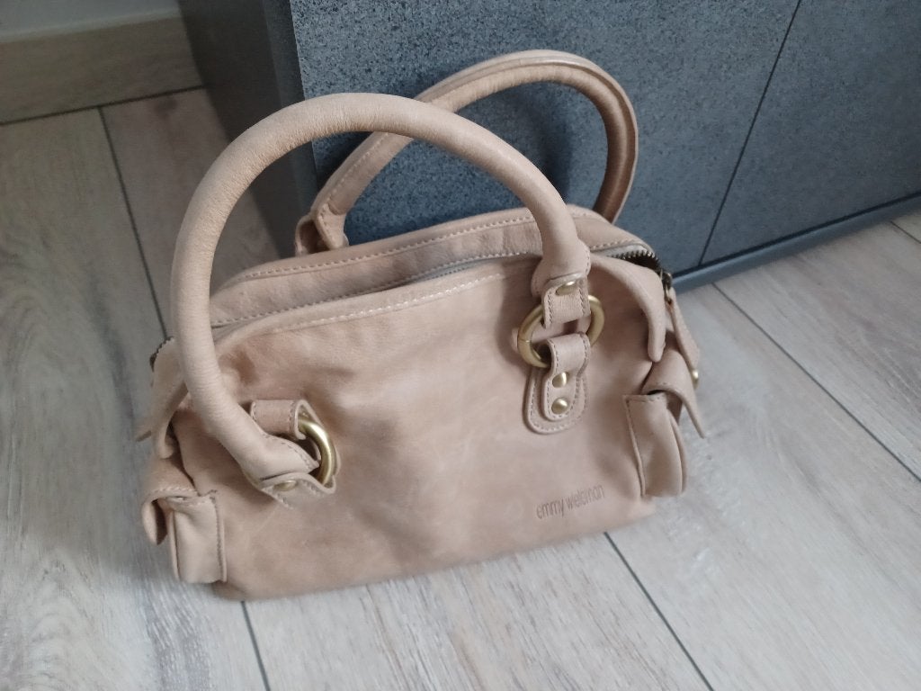 echte lederen handtas Emmy Wieleman, Ophalen of Verzenden, Zo goed als nieuw, Overige kleuren, Handtas