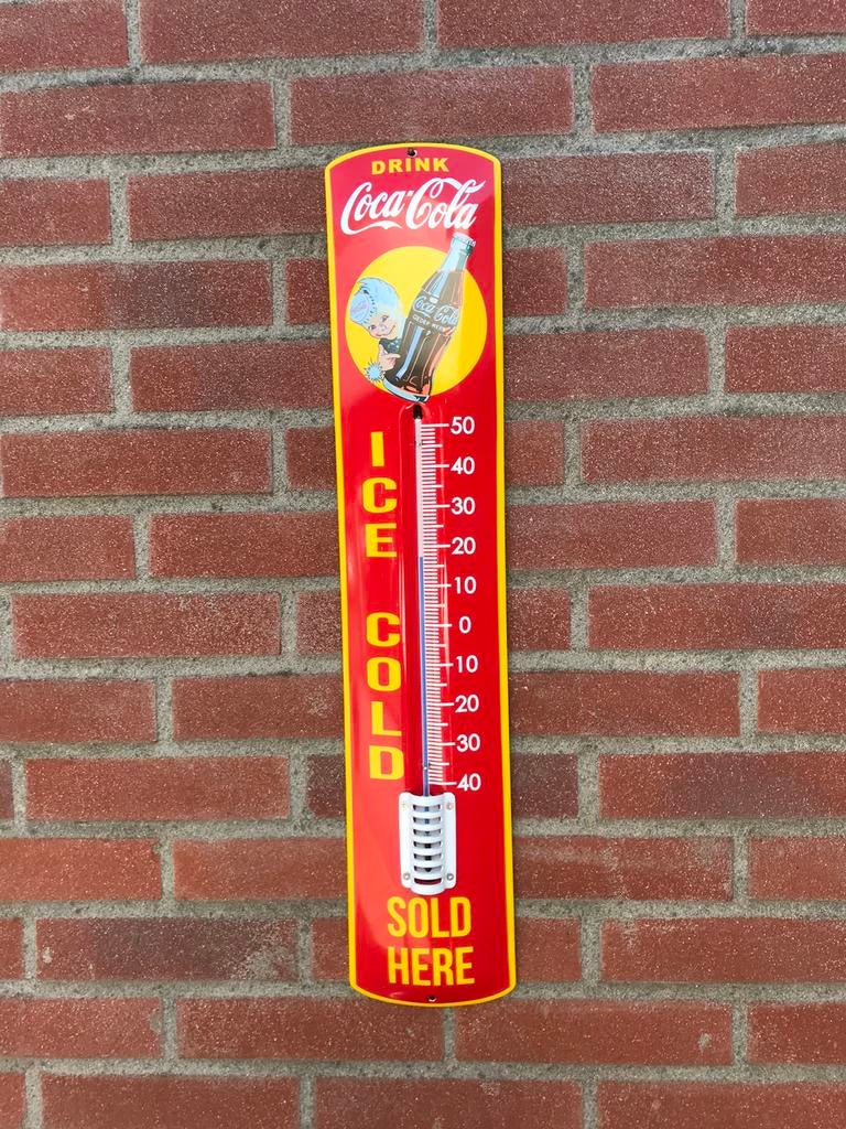 Coca Cola emaille reclamebord, Verzamelen, Ophalen, Zo goed als nieuw, Reclamebord