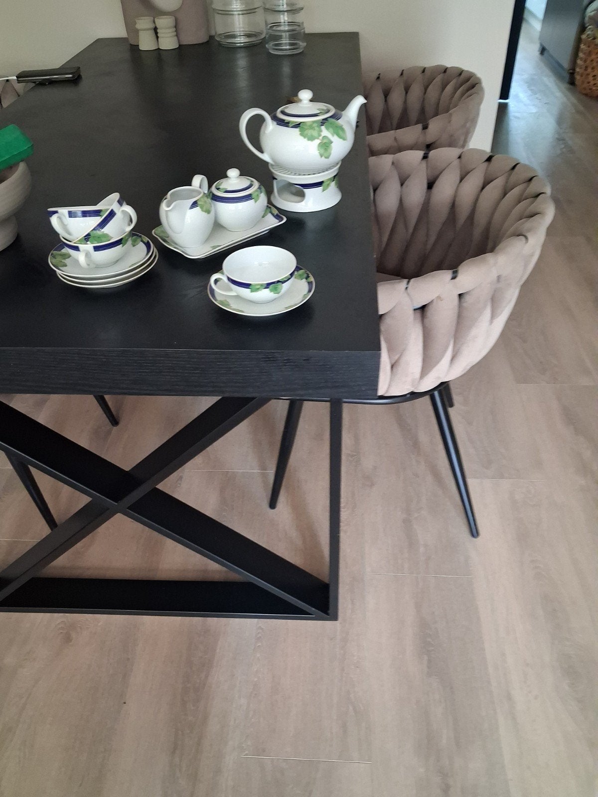 thee servies D.E 6 kop en schotels theepot suike en melk kan, Ophalen, Zo goed als nieuw, Porselein, Overige merken