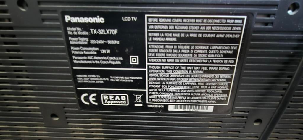 Panasonic TX-32LX70F LCD TV - 32 inch, Ophalen, Gebruikt