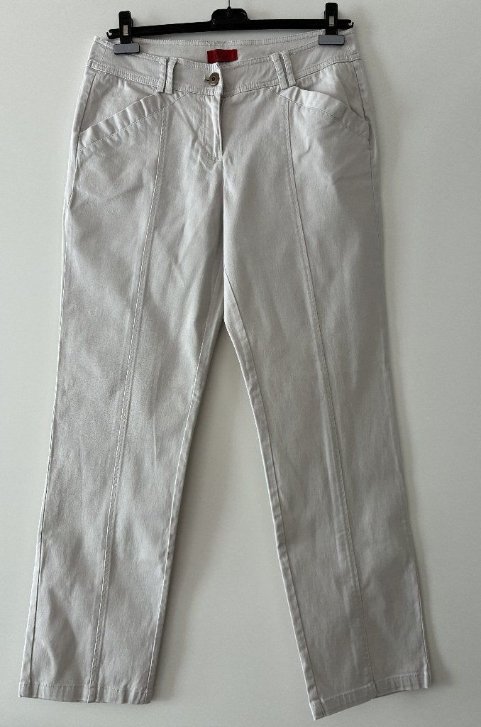 Crème / beige straight stretch broek mt 42 VIVIEN CARON, Kleding | Dames, Beige, Maat 42/44 (L), Ophalen of Verzenden, Zo goed als nieuw
