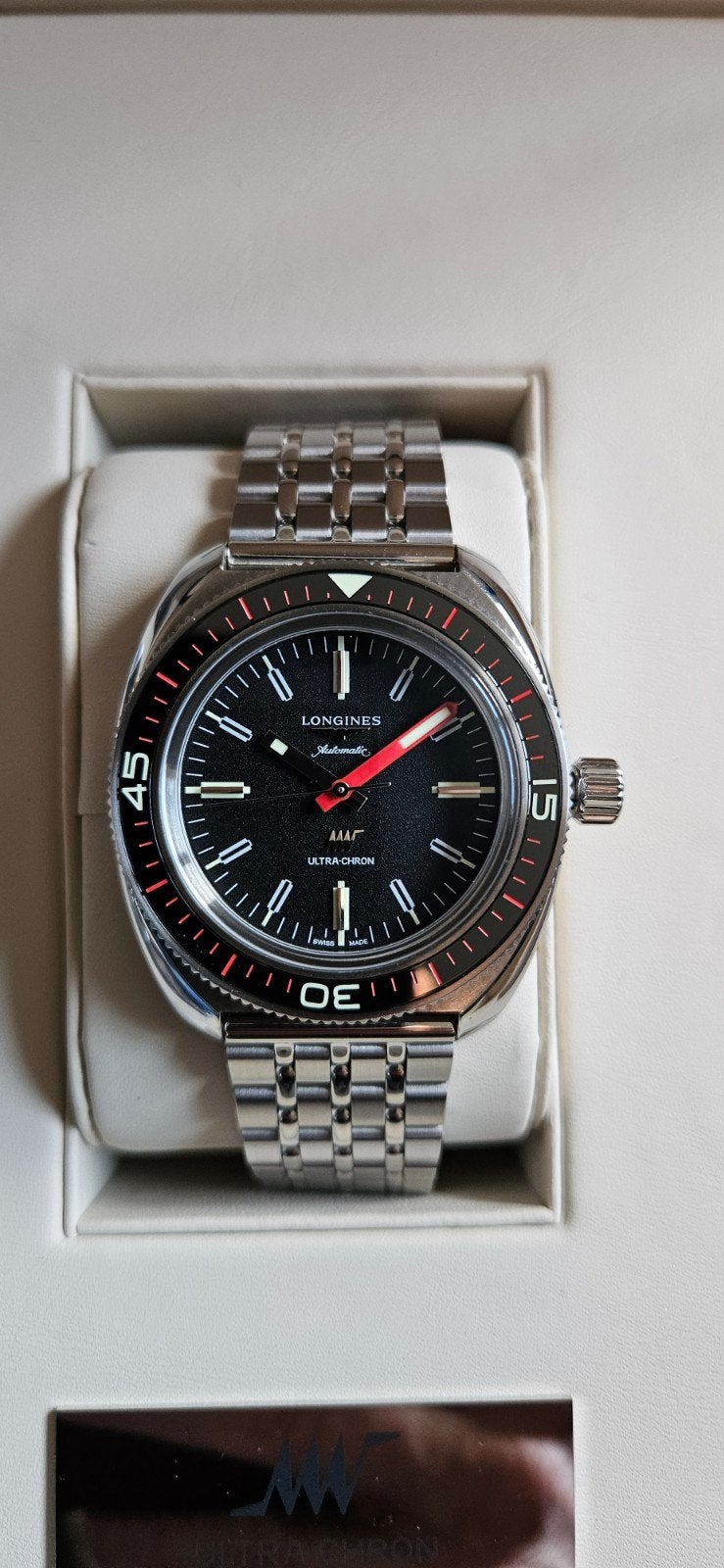 Longines Ultra-Chron, Zo goed als nieuw, Ophalen, Staal, Staal, Polshorloge