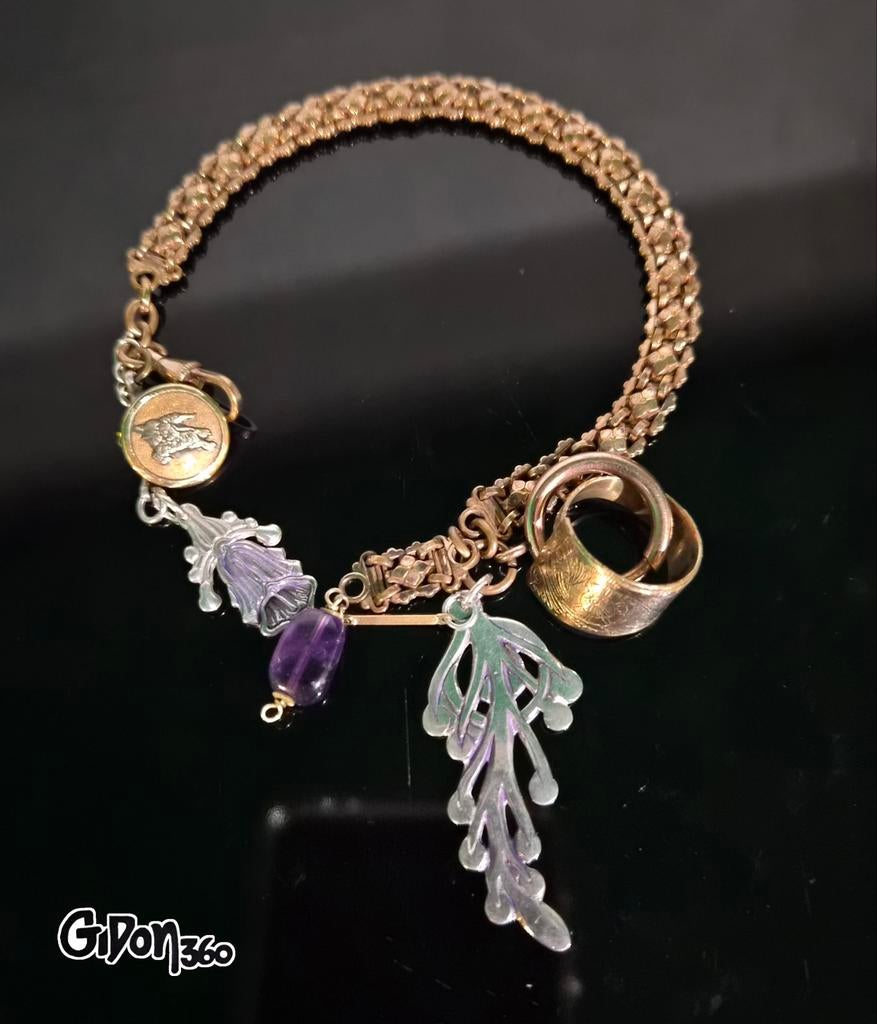 Antique Victorian gold plated w/Burberry button, Antiek en Kunst, Verzenden, Zilver
