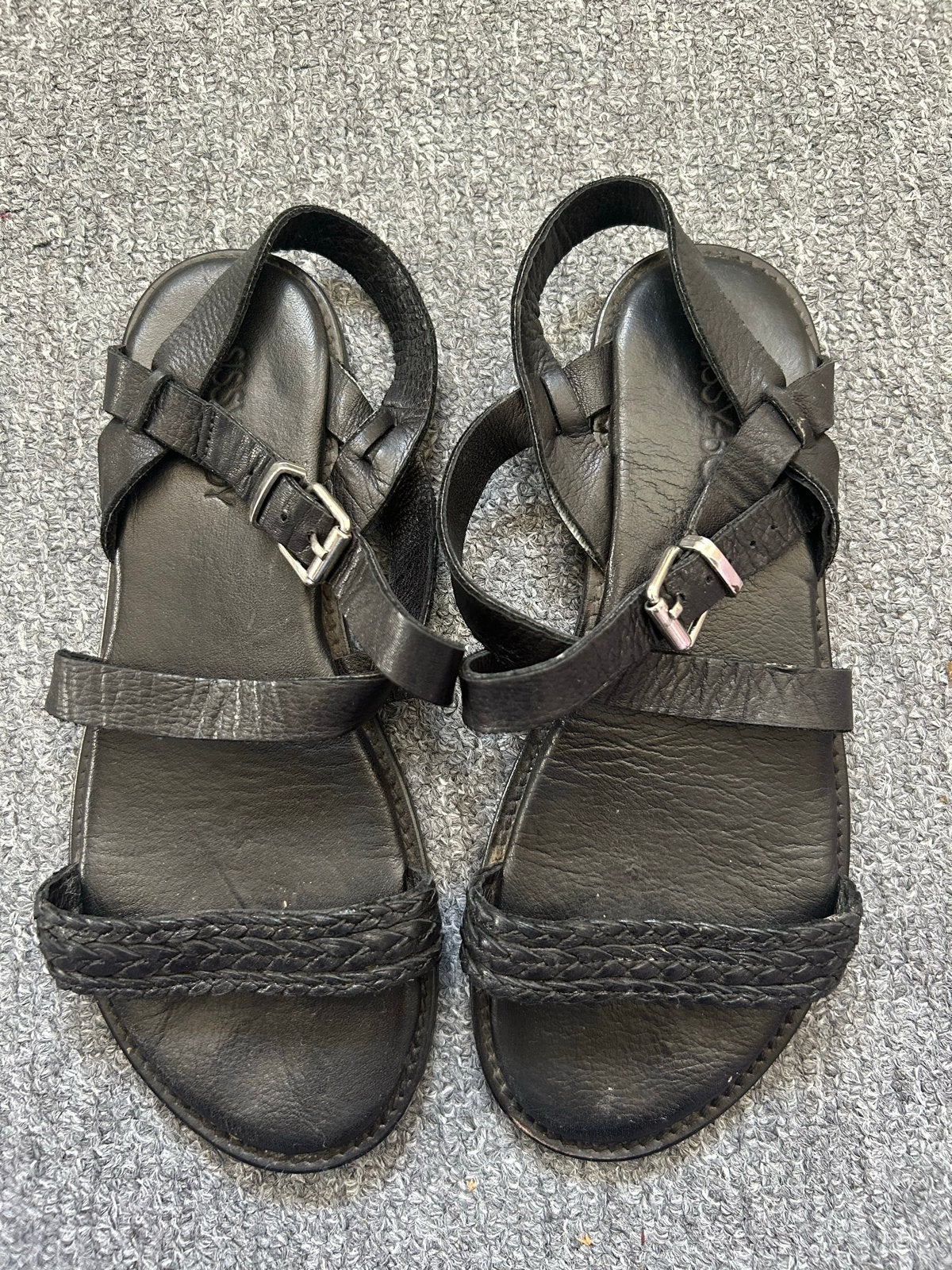 Sissy-Boy zwarte sandalen maat 36 van leer, Kleding | Dames, Ophalen of Verzenden, Gedragen, Zwart, Sandalen of Muiltjes