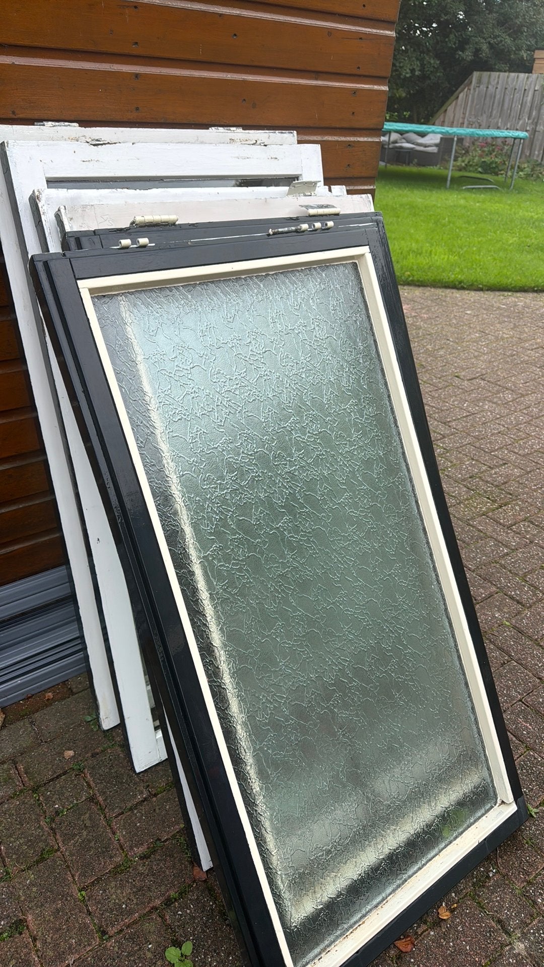 6 hardhouten ramen met dubbel glas. 1.30 x 0.70 m, Ophalen, Gevelraam of Ruit, Gebruikt, Minder dan 80 cm