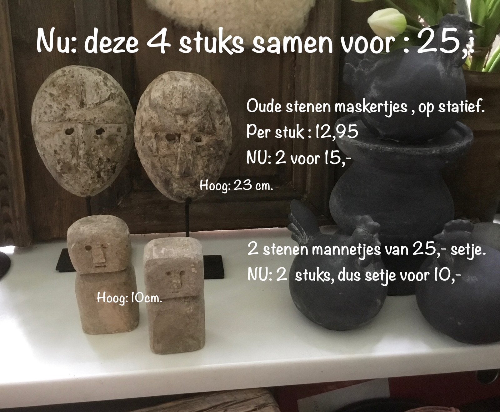 Maskertjes op statief 2 voor 15,- ( per stuk 12,95, Verzenden
