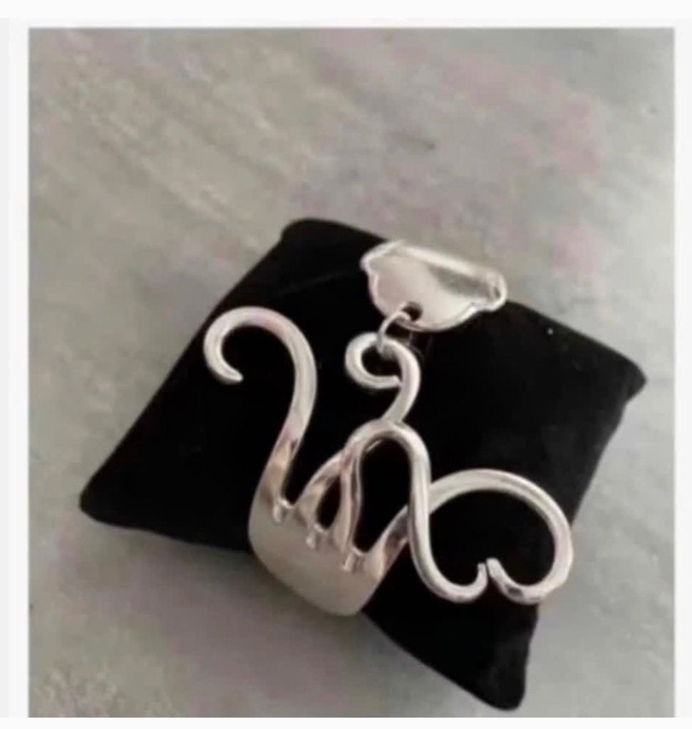Verzilverde kunst Armband gemaakt van vork, verstelbaar, Overige materialen, Nieuw, Ophalen of Verzenden, X