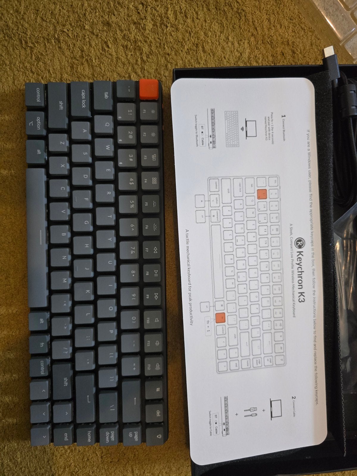 Keychron K3 Mechanisch Toetsenbord - Qwerty, Draadloos, Computers en Software, Toetsenborden, Ophalen, Keychron, Zo goed als nieuw