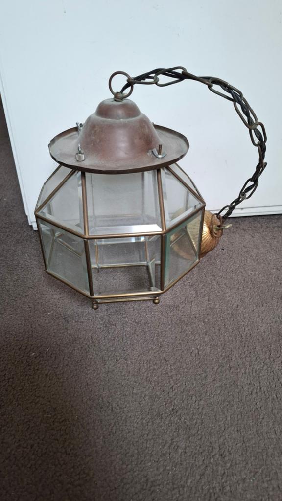 Koperen hanglamp, Antiek en Kunst, Antiek | Koper en Brons, Ophalen of Verzenden, Koper