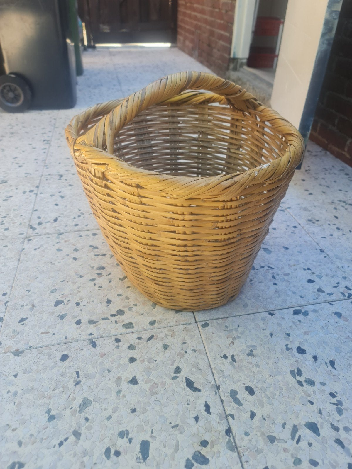 Rotan mand - Vintage rieten mand, Huis en Inrichting, Ophalen