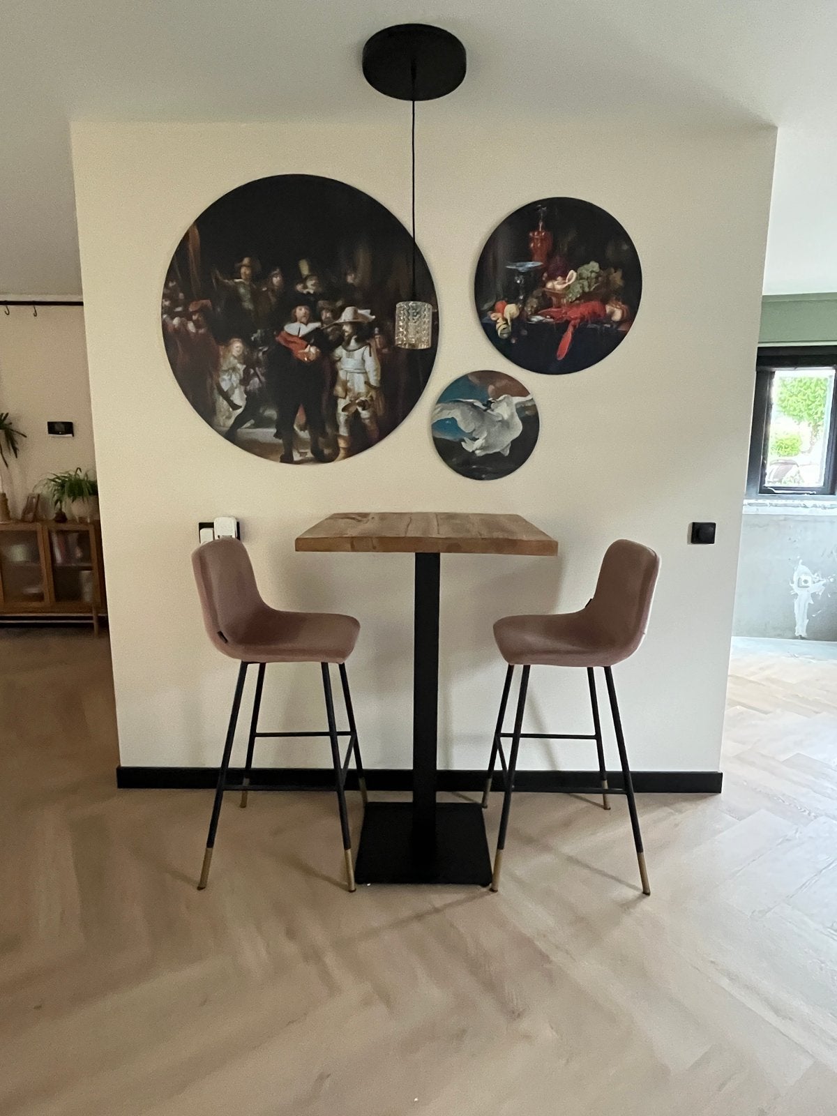 Mangohout bar tafel met 2 barstoelen Bronx71, Ophalen, Zo goed als nieuw