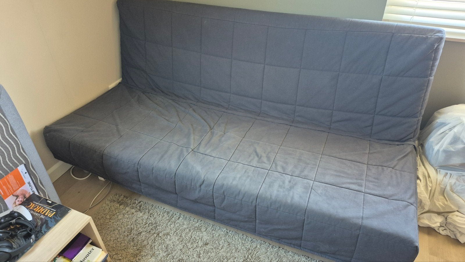 Ikea Nyhamn 3-zits slaapbank met foam matras, Ophalen, Gebruikt, Tweepersoons, Grijs