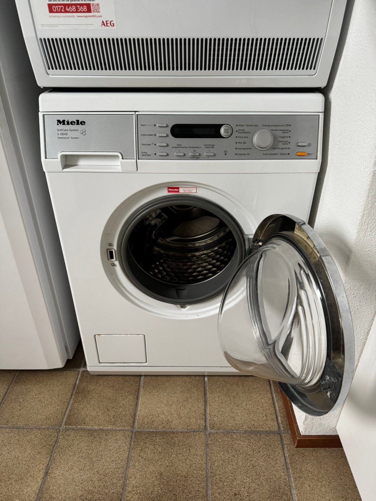 Miele SoftCare System V 5849 Waterproof-System Wasmachine, Witgoed en Apparatuur, Wasmachines, Ophalen, Gebruikt, 85 tot 90 cm