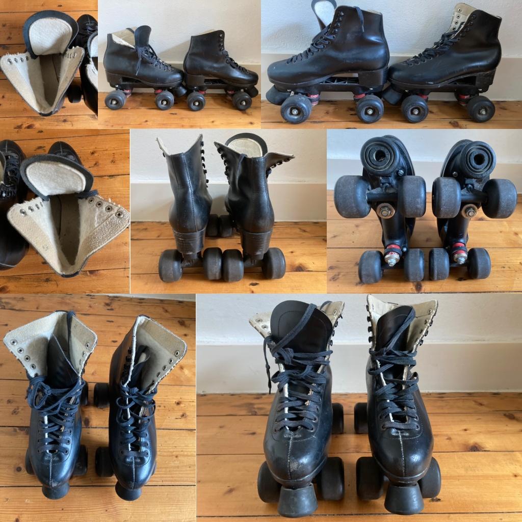 Rollerskates zwarte rolschaatsen maat 40 disco discoskating, Overige typen, Kinderen, Ophalen of Verzenden, Zo goed als nieuw