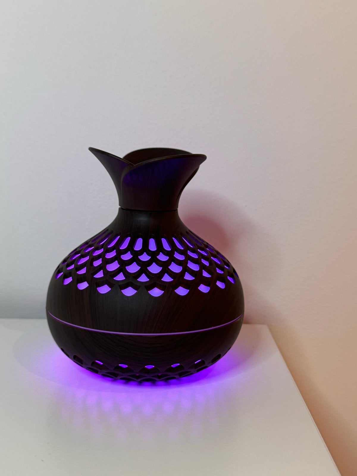 Donkerbruine Aroma Diffuser met LED Verlichting, Ophalen of Verzenden, Nieuw, Bruin, Kunststof