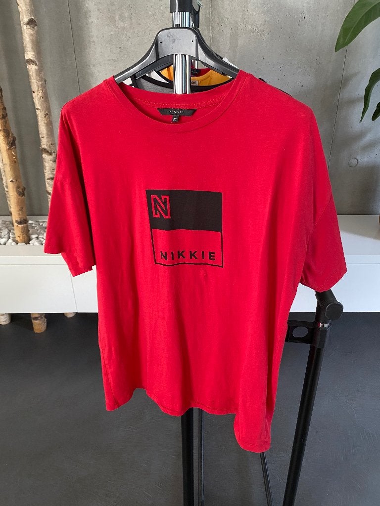 K287 Diverse T-shirts maat 38/40/42=M/L T-shirt top rood wit, Maat 42/44 (L), Ophalen of Verzenden, Zo goed als nieuw, Korte mouw
