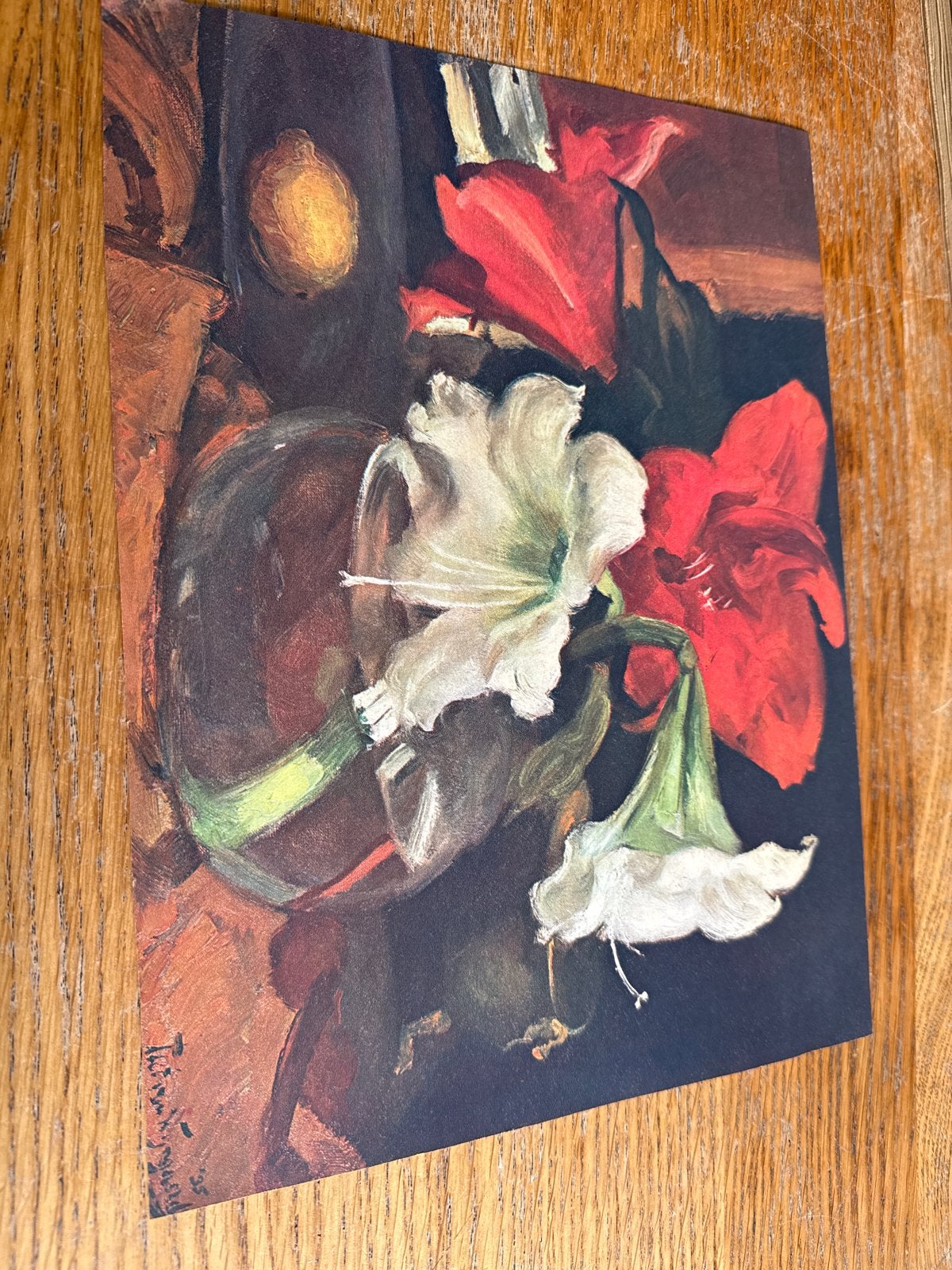 Stilleven met bloemen en glas - papieren afdruk, Ophalen of Verzenden