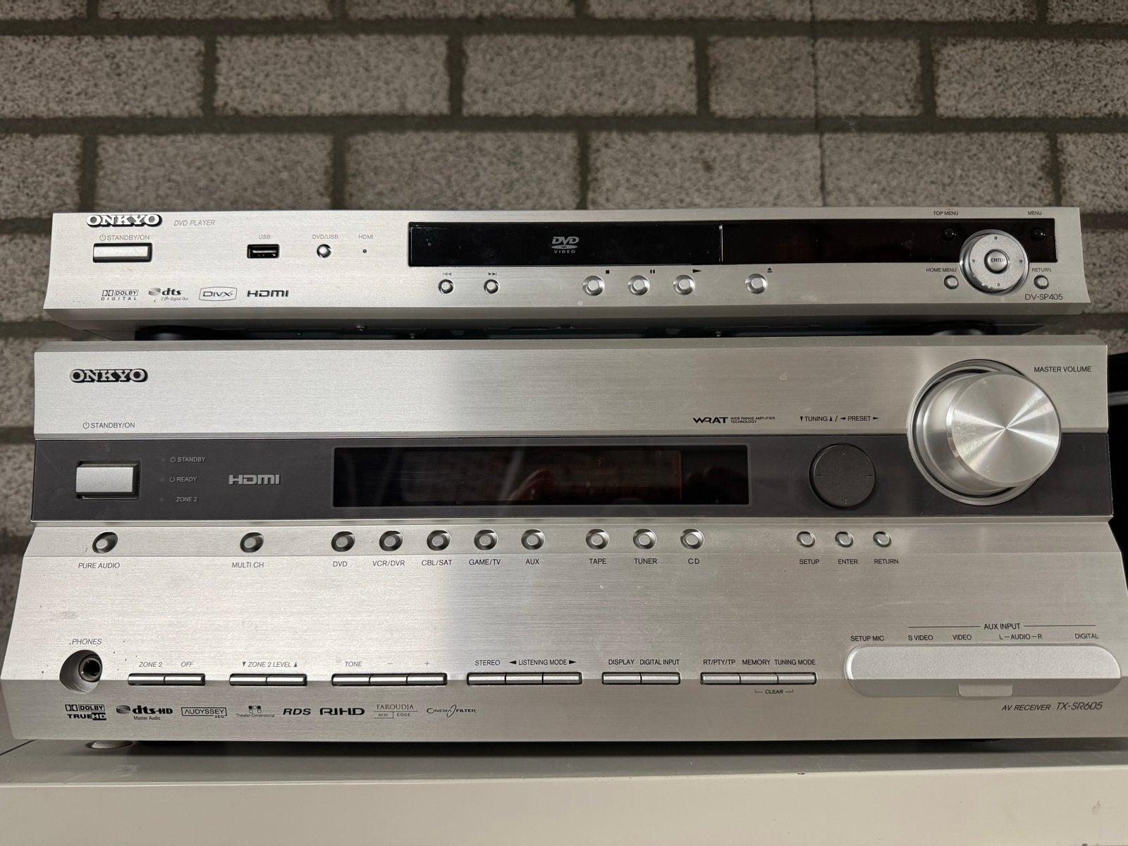 Onkyo TX-SR605 Receiver & DV-SP405 DVD-speler - ZGAN, Ophalen of Verzenden, Zo goed als nieuw, Overige merken, Dvd-speler