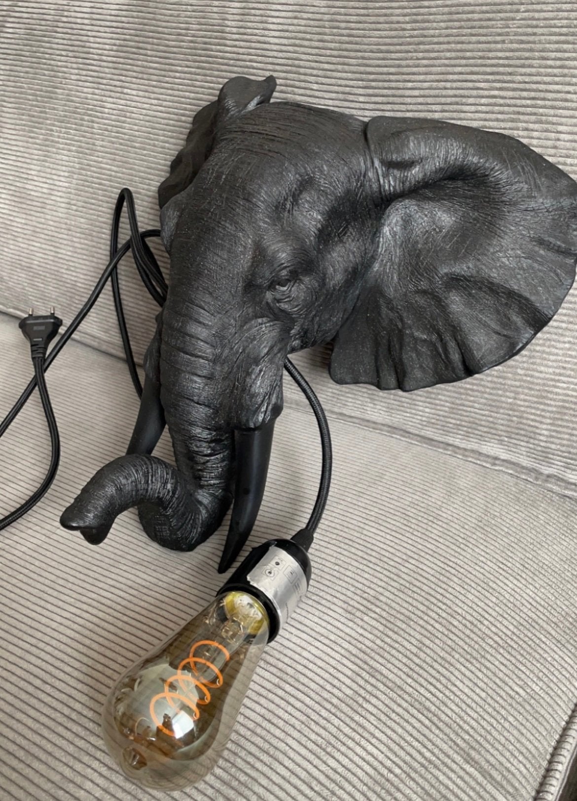 Lamp Olifant - Zwart - Merk: Countryfield, Ophalen, Zo goed als nieuw